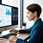 A professional individual, fully clothed in a modest business casual outfit, sits at a sleek, minimalist desk in a modern, high-tech office. Around them, digital screens display a gentle, organized flow of information, not chaotic. The person has a calm, discerning expression, demonstrating clarity amidst abundant data. The scene emphasizes intellectual focus and the process of information curation. The lighting is soft and ambient. Professional photography, high detail, perfect anatomy, correct proportions, natural pose, well-formed hands, proper finger count, natural body proportions, safe for work, appropriate content, family-friendly, modest clothing, professional dress.